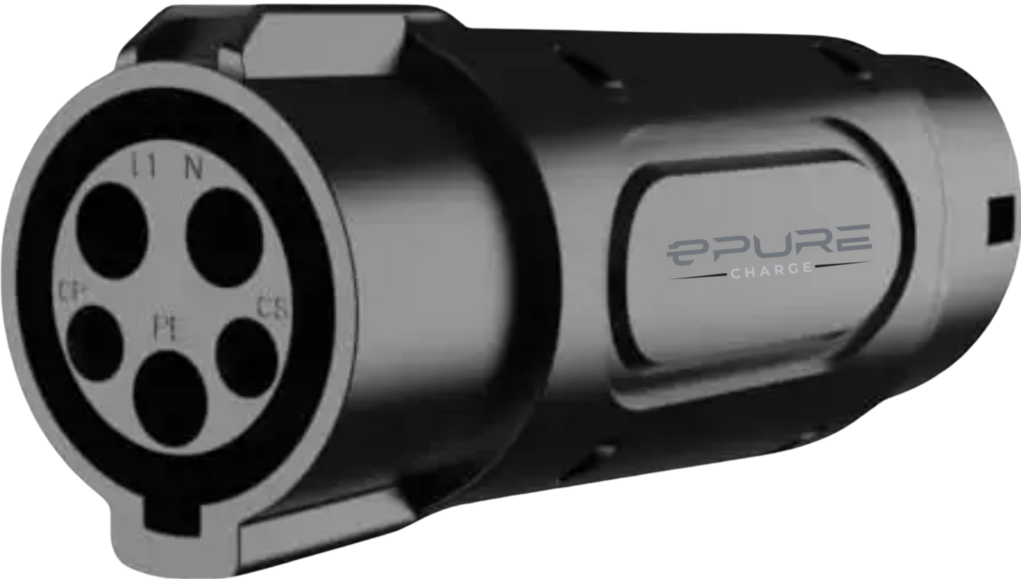 ePureCharge Charging Gun Adapter Type 1 to Type 2 EV