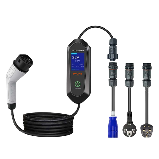 ePureCharge Smart Portable Charger 7.2kW Type 2 with Power Plug Adaptor