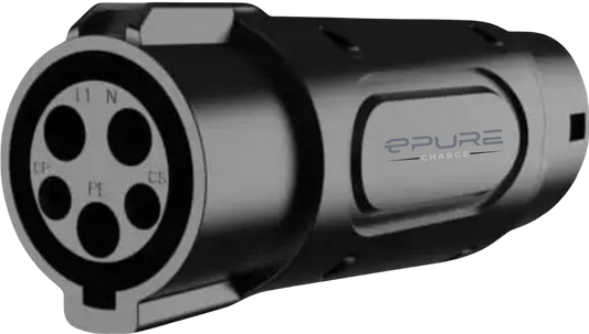 ePureCharge Charging Gun Adapter Type 1 to Type 2 EV